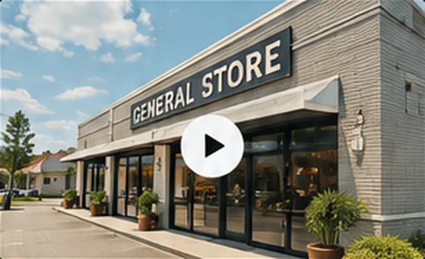General store storefront on a sunny day