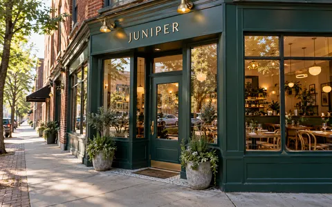 Storefront and sign, example photo