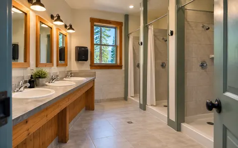 Washrooms and showers, example photo